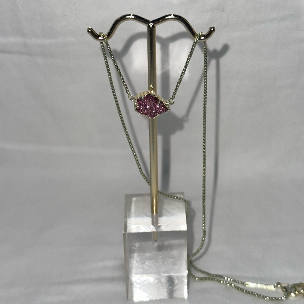 Kendra Scott Pink Druzy necklace